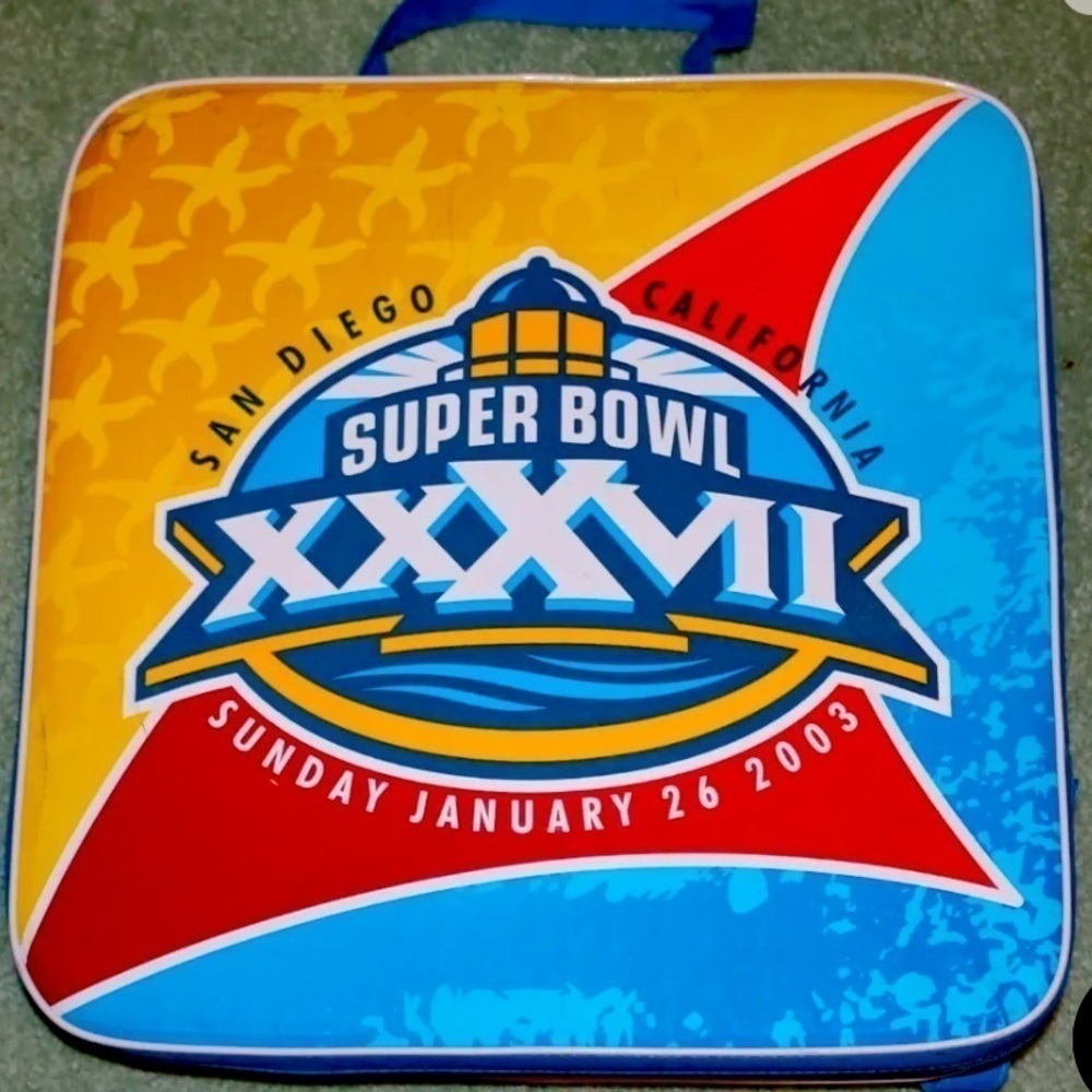 Stadium Seat Cushion Super Bowl XXXVII Sunday Jan. 26, 2003 Raiders buccaneers